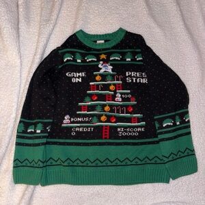 Youth Video Game Game On Ugly Christmas Sweater Size Large